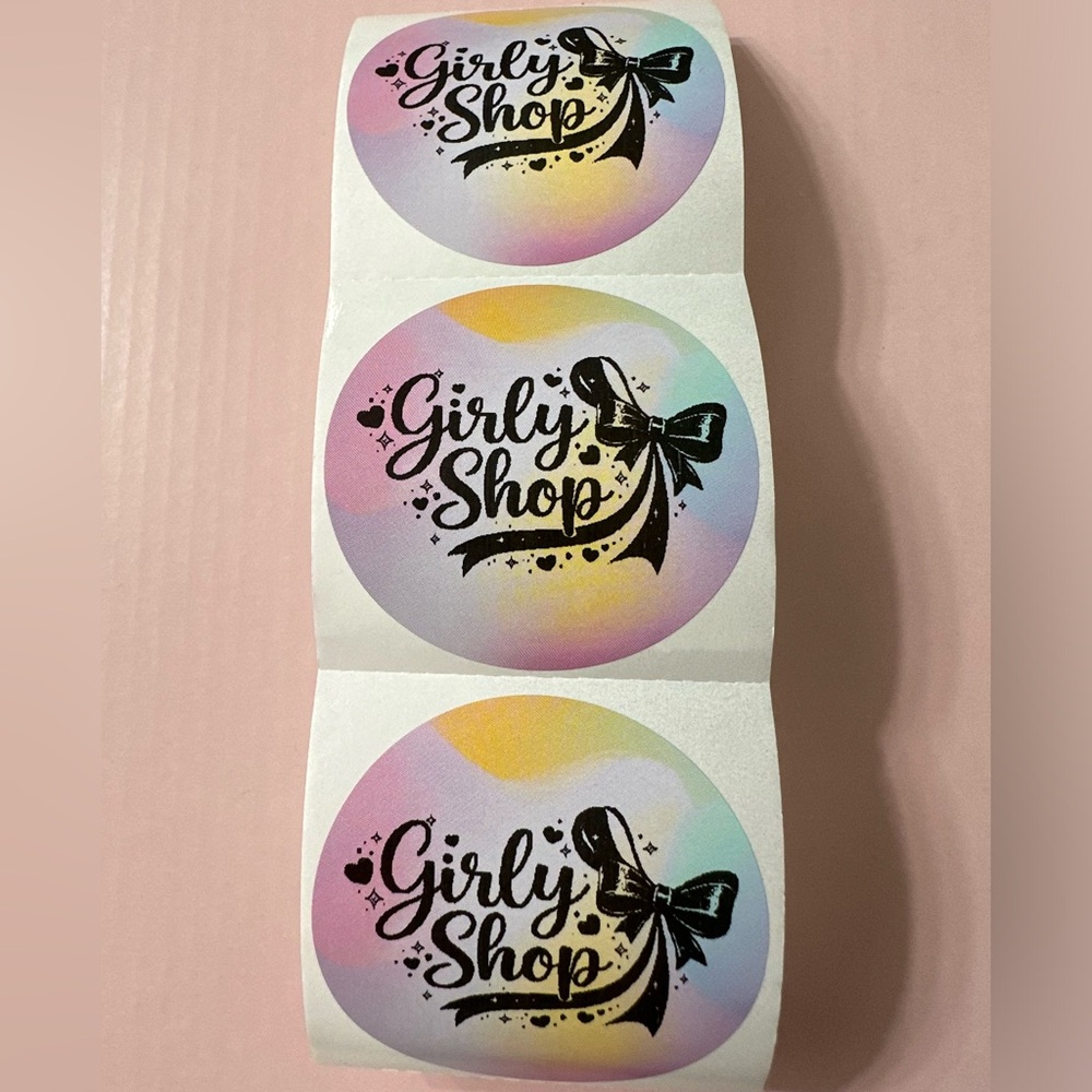 50 ct. Custom 2” Round Rainbow Sherbet Stickers